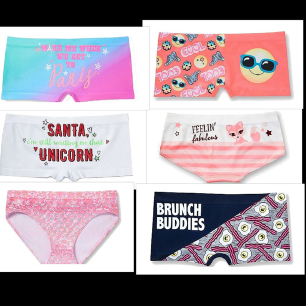 NWT Justice Girls 6 Pr Panties 8/10 Bikini Shortie